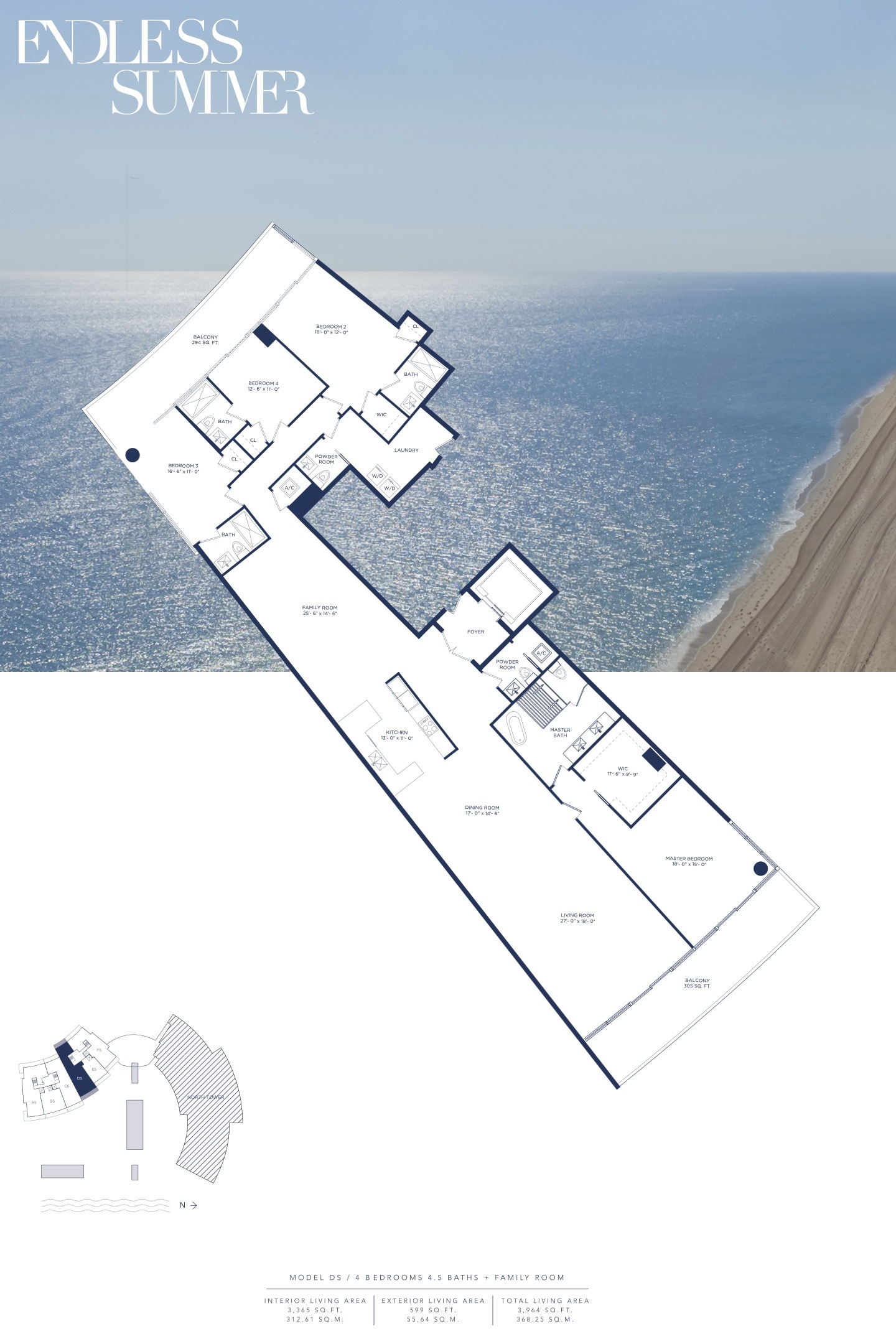 Floor Plan for Auberge Beach FTL Floorplans, Model DS